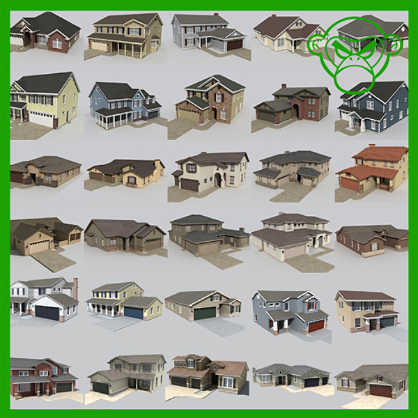 house set of 30 3D Models